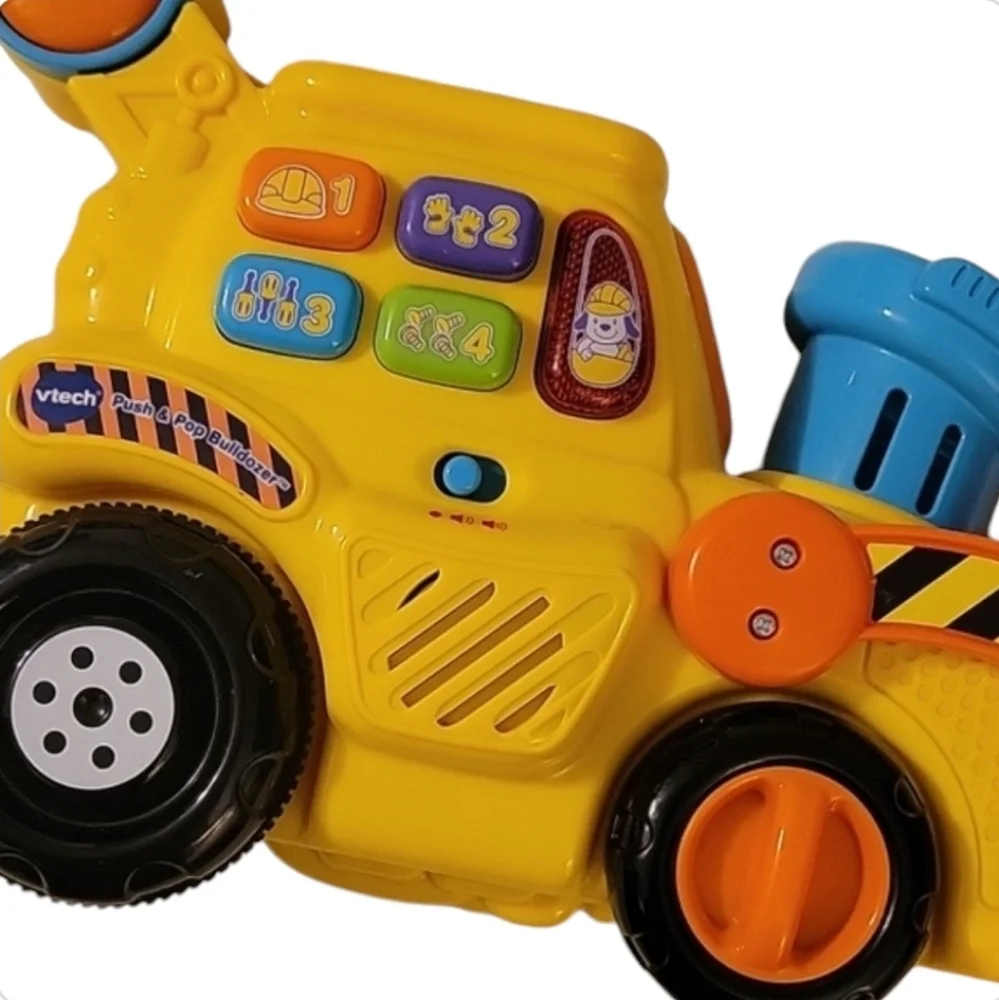 NEW VTech Pop-a-Balls - Push and Pop Bulldozer Push & Pull Toy with Accessories